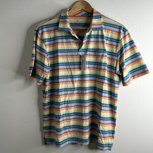Peter Millar Polo Shirt Youth XL‎ (13-14) Multicolor Stripe Cotton Summer Pocket
